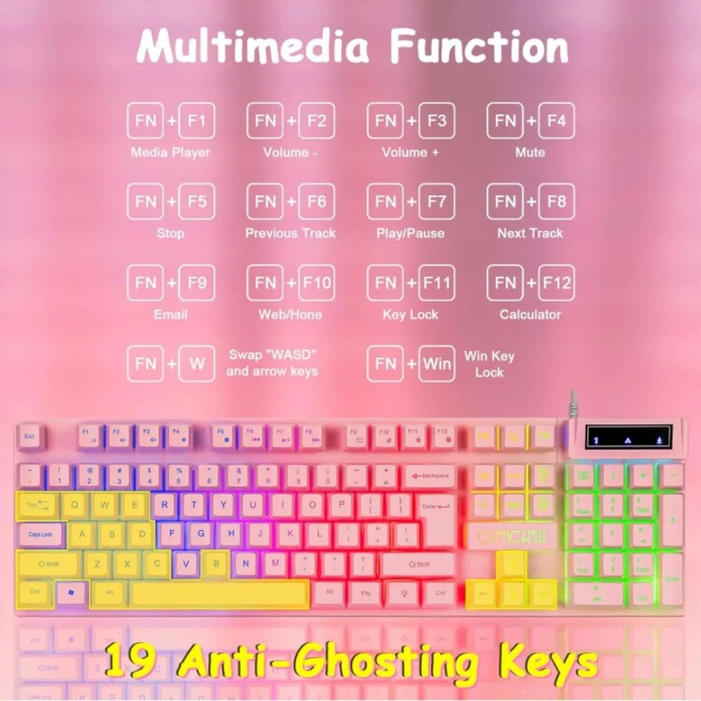 Pink Gaming Keyboard